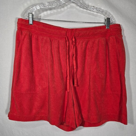 J. JILL Fit Relaxed Versatile ORANGE Terry Drawstring Pockets Short Size XL PET. - Picture 1 of 16